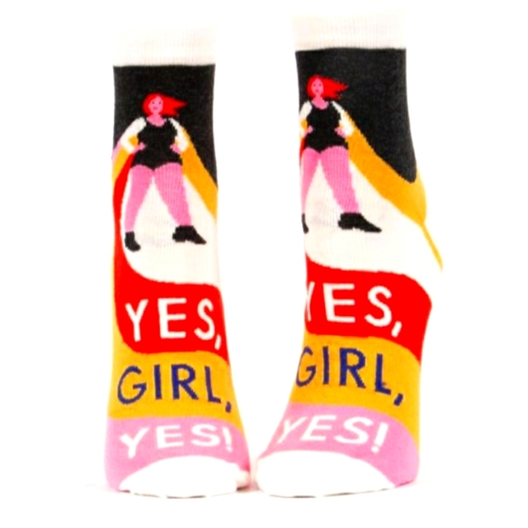 Blue Q Accessories - Blue Q YES, GIRL, YES W-ANKLE SOCKS